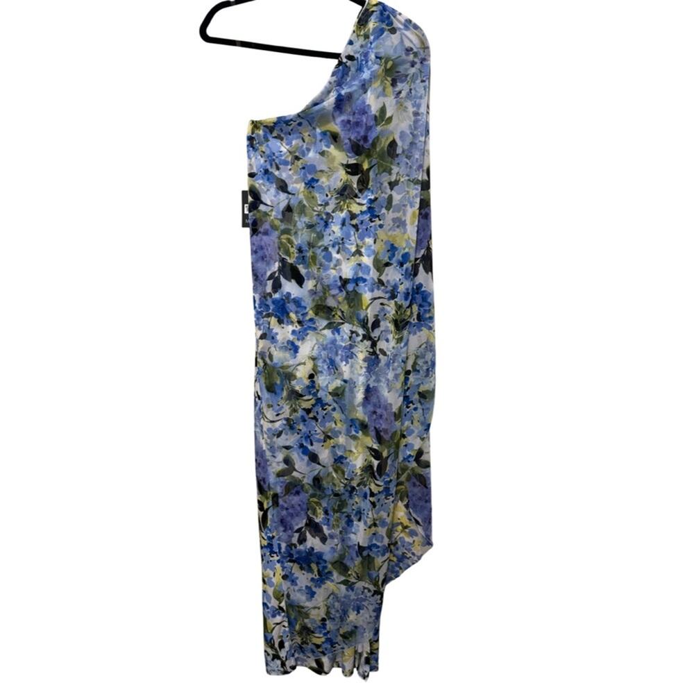 Marina Floral One Shoulder Maxi Dress - Green Multi Size 6 - Picture 7 of 8